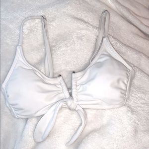 white bathing suit top